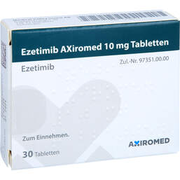 Abbildung: Ezetimib Axiromed 10 mg Tabletten 30 St, Tabletten PZN 14188616