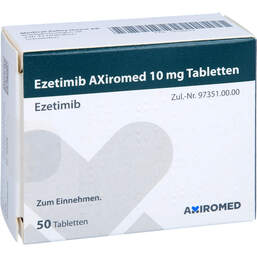 Abbildung: Ezetimib Axiromed 10 mg Tabletten 50 St, Tabletten PZN 14188622
