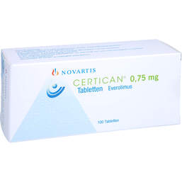 Abbildung: Certican 0,75 mg Tabletten 100 St, Tabletten PZN 14189917