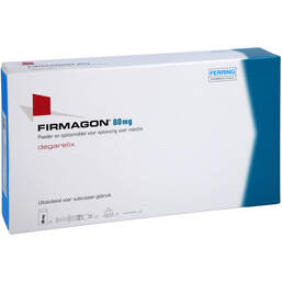 Abbildung: Firmagon 80 mg Pulver und Lösungsmittel z.Her.einer Injektionslösung 1 St, Pulver u. Lösungsmittel zur Herstellung einer Injektionslsg. PZN 14191446