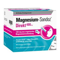 Abbildung: Magnesium Sandoz Direkt 400 mg Sticks 48 St, Granulat PZN 14210072