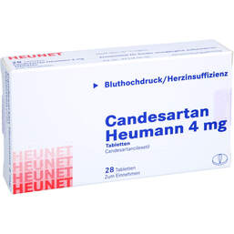 Abbildung: Candesartan Heumann 4 mg Tabletten Heunet 28 St, Tabletten PZN 14211427