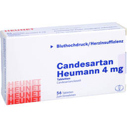 Abbildung: Candesartan Heumann 4 mg Tabletten Heunet 56 St, Tabletten PZN 14211433