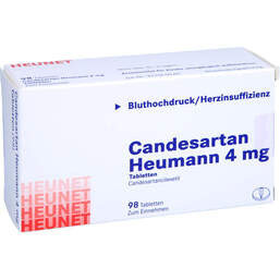 Abbildung: Candesartan Heumann 4 mg Tabletten Heunet 98 St, Tabletten PZN 14211456