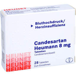 Abbildung: Candesartan Heumann 8 mg Tabletten Heunet 28 St, Tabletten PZN 14211462