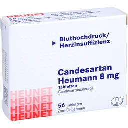 Abbildung: Candesartan Heumann 8 mg Tabletten Heunet 56 St, Tabletten PZN 14211479