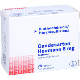 Abbildung: Candesartan Heumann 8 mg Tabletten Heunet 98 St, Tabletten PZN 14211491