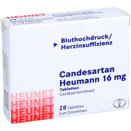 Abbildung: Candesartan Heumann 16 mg Tabletten Heunet 28 St, Tabletten PZN 14211516