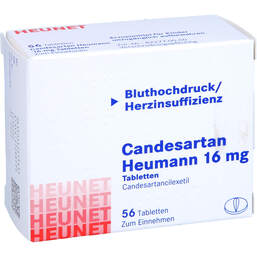 Abbildung: Candesartan Heumann 16 mg Tabletten Heunet 56 St, Tabletten PZN 14211545