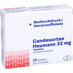 Abbildung: Candesartan Heumann 32 mg Tabletten Heunet 28 St, Tabletten PZN 14211574
