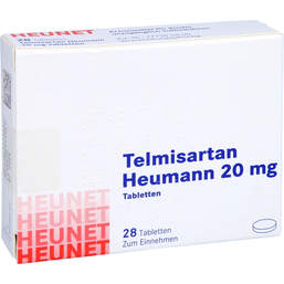 Abbildung: Telmisartan Heumann 20 mg Tabletten Heunet 28 St, Tabletten PZN 14211611