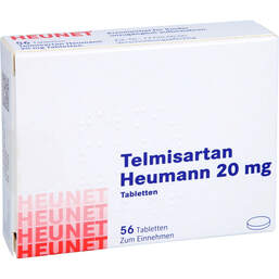 Abbildung: Telmisartan Heumann 20 mg Tabletten Heunet 56 St, Tabletten PZN 14211628