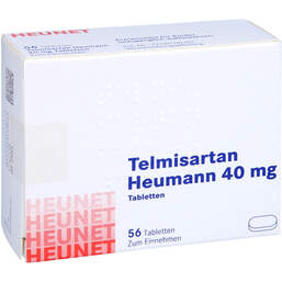 Abbildung: Telmisartan Heumann 40 mg Tabletten Heunet 56 St, Tabletten PZN 14211657
