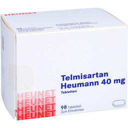 Abbildung: Telmisartan Heumann 40 mg Tabletten Heunet 98 St, Tabletten PZN 14211663