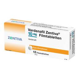 Abbildung: Vardenafil Zentiva 10 mg Filmtabletten 12 St, Filmtabletten PZN 14212757