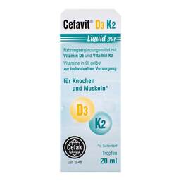Abbildung: Cefavit D3 K2 Liquid pur Tropfen zum Einnehmen Tropfen zum Einnehmen, 20 ml PZN 14218122