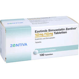 Abbildung: Ezetimib Simvastatin Zentiva 10 mg / 10 mg Tabletten 100 St, Tabletten PZN 14221093