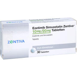 Abbildung: Ezetimib Simvastatin Zentiva 10 mg / 20 mg Tabletten 30 St, Tabletten PZN 14221124