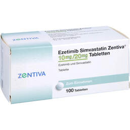 Abbildung: Ezetimib Simvastatin Zentiva 10 mg / 20 mg Tabletten 100 St, Tabletten PZN 14221147