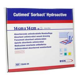 Abbildung: Cutimed Sorbact Hydroactive Kompressen 14x14 cm 10 St, Kompressen PZN 14221437