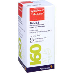 Abbildung: Symbicort Turbohaler 160 / 4,5 ug / Dosis 120 ED 1 St, Inhalationspulver PZN 14227167