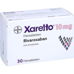 Abbildung: Xarelto 10 mg Filmtabletten 30 St, Filmtabletten PZN 14227440