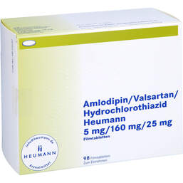 Abbildung: Amlodipin / Valsartan / HCT Heumann 5 / 160 / 25mg Fta 98 St, Filmtabletten PZN 14235646