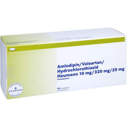 Abbildung: Amlodipin / Valsartan / HCT Heumann 10 / 320 / 25mg Fta 98 St, Filmtabletten PZN 14235741