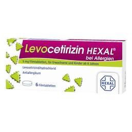 Abbildung: Levocetirizin Hexal bei Allergien 5 mg Filmtabletten Filmtabletten, 6 St PZN 14238225
