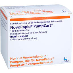 Abbildung: Novorapid Pumpcart 100 E / ml Injektionslösung i.e.Patrone 5X5X1.6 ml, Injektionslösung PZN 14238751