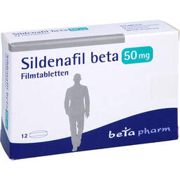 Abbildung: Sildenafil beta 50 mg Filmtabletten 12 St, Filmtabletten PZN 14242965