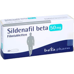 Abbildung: Sildenafil beta 50 mg Filmtabletten 20 St, Filmtabletten PZN 14242971