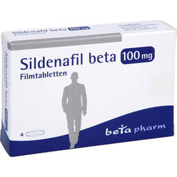 Abbildung: Sildenafil beta 100 mg Filmtabletten 4 St, Filmtabletten PZN 14243025