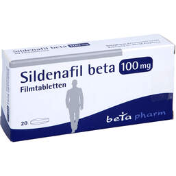 Abbildung: Sildenafil beta 100 mg Filmtabletten 20 St, Filmtabletten PZN 14243054