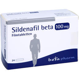 Abbildung: Sildenafil beta 100 mg Filmtabletten 24 St, Filmtabletten PZN 14243060