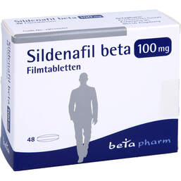Abbildung: Sildenafil beta 100 mg Filmtabletten 48 St, Filmtabletten PZN 14243108