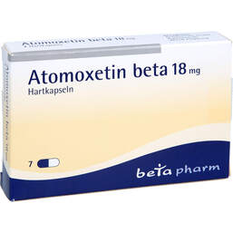Abbildung: Atomoxetin beta 18 mg Hartkapseln 7 St, Hartkapseln PZN 14244036