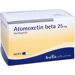 Abbildung: Atomoxetin beta 25 mg Hartkapseln 98 St, Hartkapseln PZN 14244119