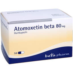 Abbildung: Atomoxetin beta 80 mg Hartkapseln 56 St, Hartkapseln PZN 14244237