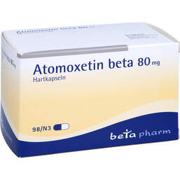 Abbildung: Atomoxetin beta 80 mg Hartkapseln 98 St, Hartkapseln PZN 14244243