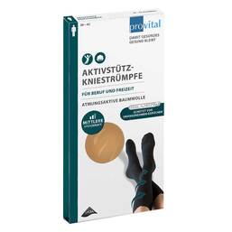 Abbildung: Provital Aktivstützkniestrümpfe Herren Größe 39 - 42 beige 2 St PZN 14251510