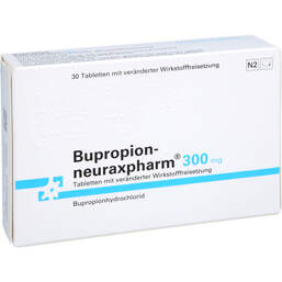 Abbildung: Bupropion-neuraxpharm 300 mg Tabletten mit verän.Wst.-Frs. 30 St, Tablette mit veränderter Wirkstofffreisetzung PZN 14251912