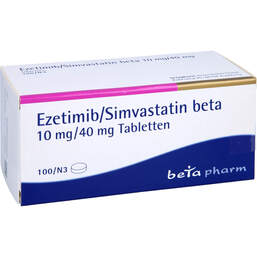 Abbildung: Ezetimib / Simvastatin beta 10 mg / 40 mg Tabletten 100 St, Tabletten PZN 14253124