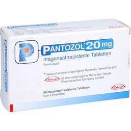 Abbildung: Pantozol 20 mg magensaftresistente Tabletten 98 St, Tabletten magensaftresistent PZN 14254425
