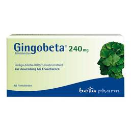 Abbildung: Gingobeta 240 mg Filmtabletten Filmtabletten, 50 St PZN 14259724