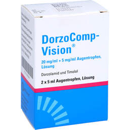 Abbildung: Dorzocomp-Vision 20 mg / ml + 5 mg / ml Augentropfen 2X5 ml, Augentropfen PZN 14260644
