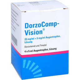 Abbildung: Dorzocomp-Vision 20 mg / ml + 5 mg / ml Augentropfen 4X5 ml, Augentropfen PZN 14260673