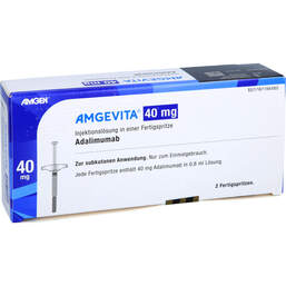 Abbildung: Amgevita 40 mg / 0,8 ml Injektionslösung in einer Fertigspritze 2 St, Injektionslösung PZN 14269065