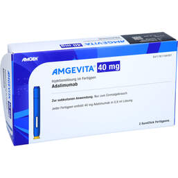 Abbildung: Amgevita 40 mg / 0,8 ml Injektionslösung in einem Fertigpen 2 St, Injektionslösung PZN 14270200