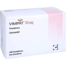 Abbildung: Vimpat 50 mg Filmtabletten 168 St, Filmtabletten PZN 14274149